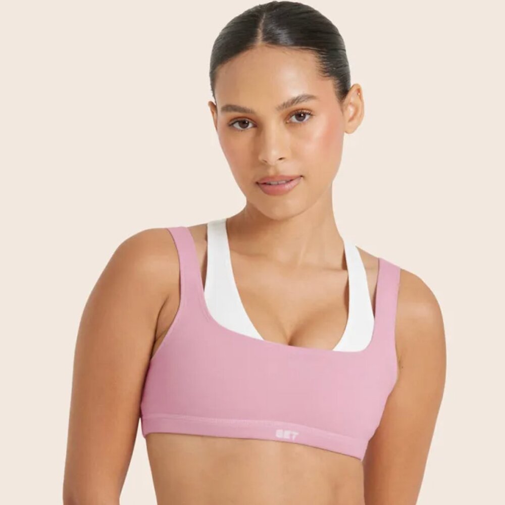 SET Active NWT FORMCLOUD LAYER BRA COWGIRL Large Pink